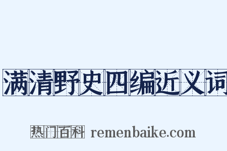 满清野史四编近义词是什么意思的图片